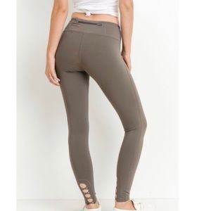 MOCHA- Active workout zip Leggings